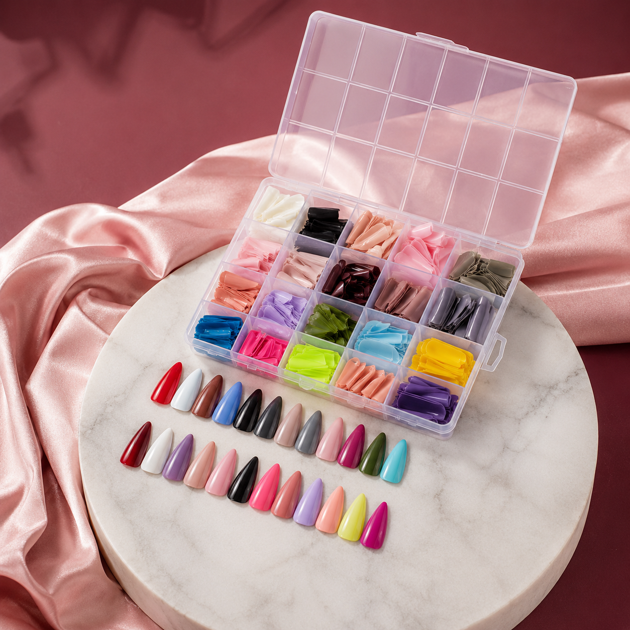 Press-On Nail Tips Set – Multicolor Pack