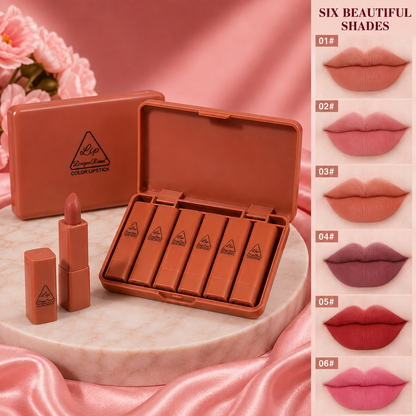 6-Shade Lipstick Set with Case