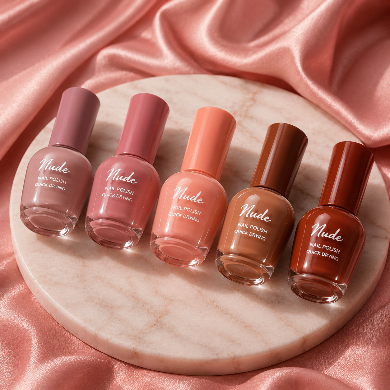 5-Shade Nude Nail Polish Set