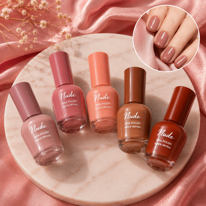 5-Shade Nude Nail Polish Set