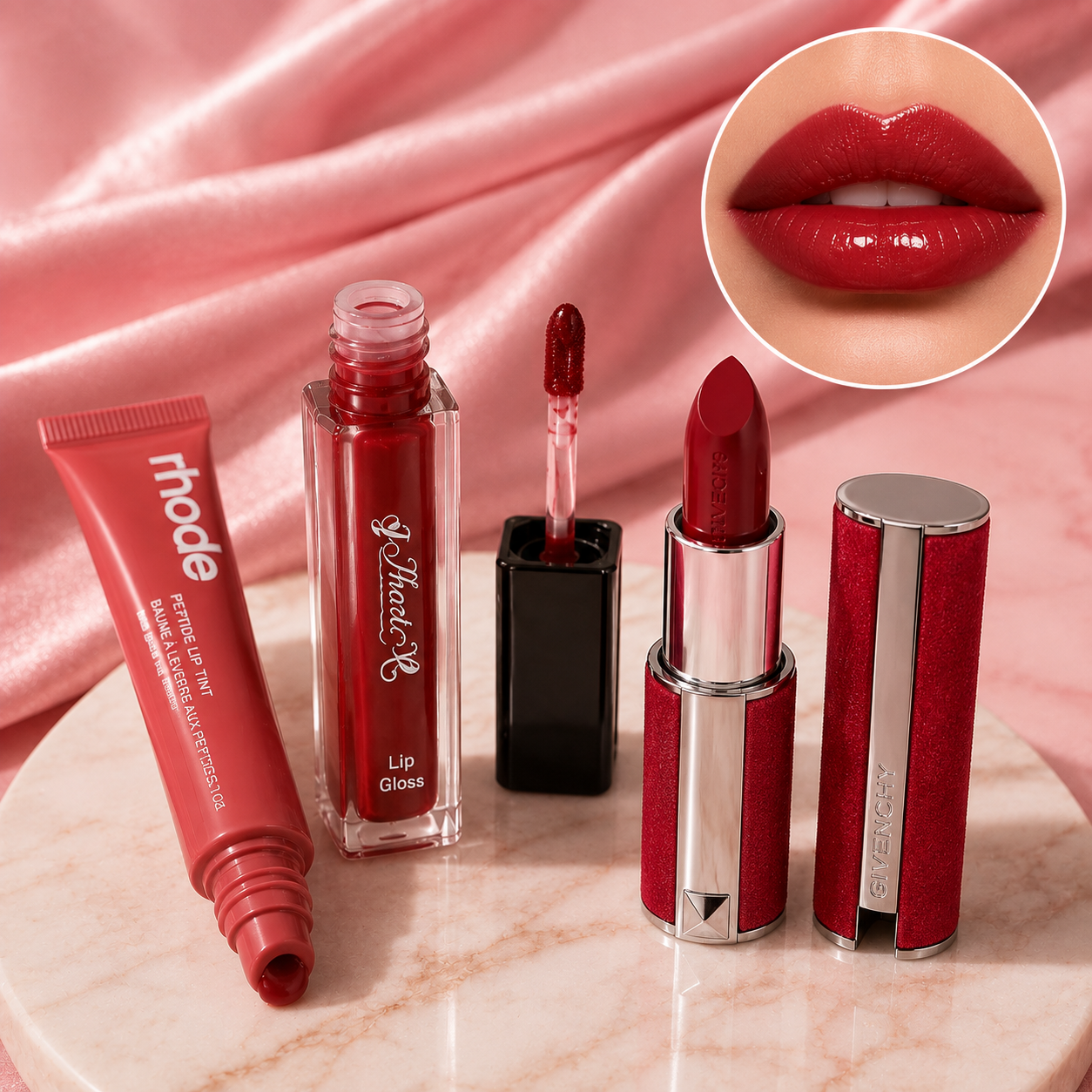 3-in-1 Lip Tint, Gloss & Lipstick Set – Red Edition